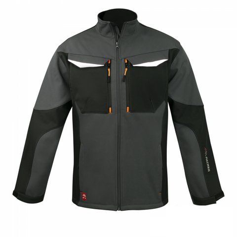 Сіра куртка PACKER Softshell, світловідбивні елементи, безліч функціональних кишень, застібається на вітрозахисну блискавку 2282578123 фото